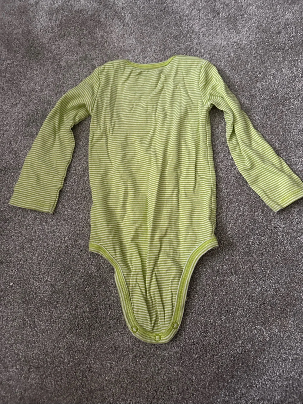 Long Sleeve Lime Green Stripe Baby Bodysuit